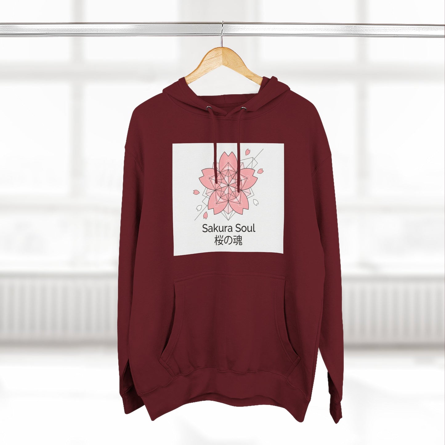 Sakura Soul Hoodie – Pullover na Fleece na may Pink Cherry Blossom Graphic