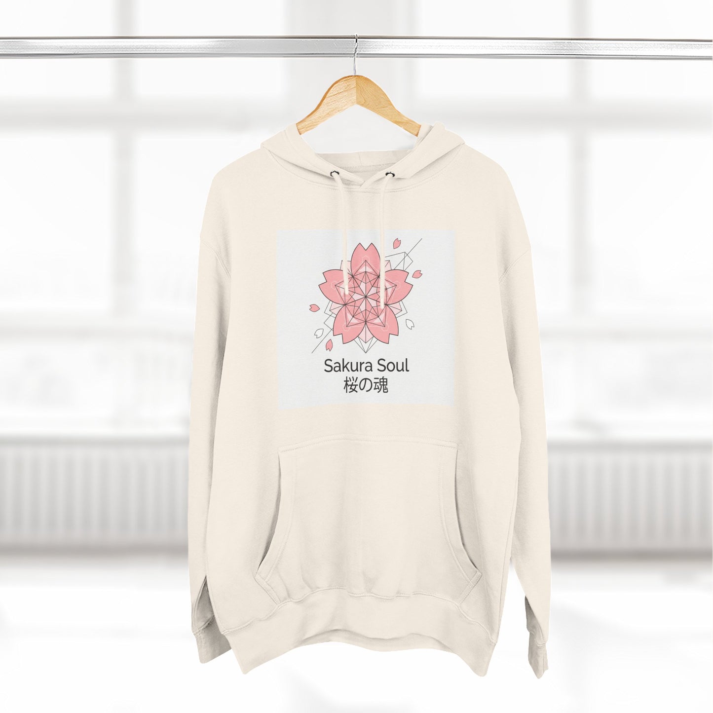 Sakura Soul Hoodie – Pullover na Fleece na may Pink Cherry Blossom Graphic