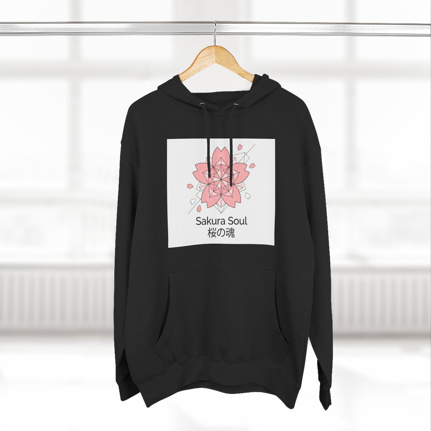 Sakura Soul Hoodie – Pullover na Fleece na may Pink Cherry Blossom Graphic